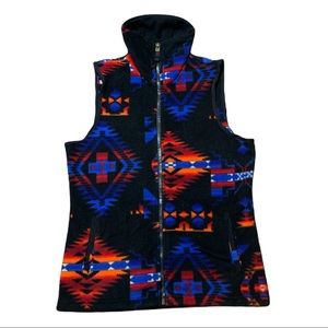 Chaps aztec pattern right western vest fleece s